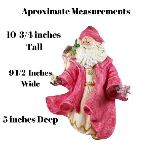 Santa Figurine & Bag of Toys, Handcrafted, Handpainted Ceramic Christmas Decor - Picture 6 of 6